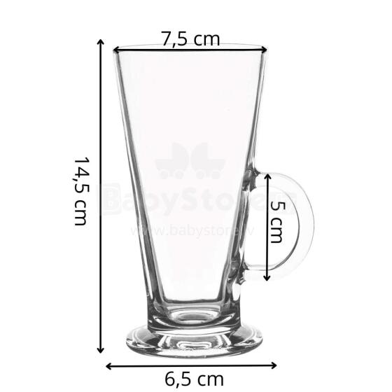 Glasses for latte coffee, desserts with handle Springos HA7496 280 ml set of 6 pcs.