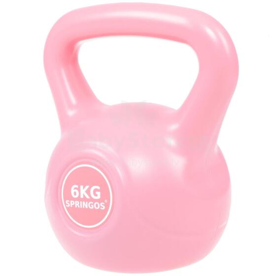 Гиря гантель ABS Springos FA1059 6 кг, розовый вес