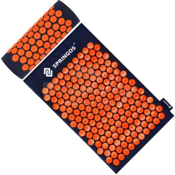 Коврик для акупрессуры с шипами Springos FA0155 65x41 см с подушкой, расслабляющий массажер