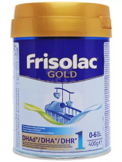 Frisolac Gold 1 DHA Art.FR71 Piena maisijums (no 0 līdz 6 mēnešiem) 400g (derīguma termiņš 29/05/2026