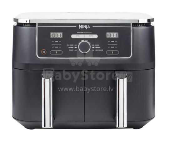 Фритюрница Ninja AF400EU Двойная 9,5 л Автономная 2470 Вт Фритюрница с горячим воздухом Черный