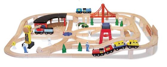 Melissa&Doug Railway Set Art.10701 Koka dzelzceļš