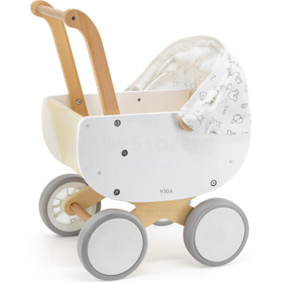 Viga Toys Doll Pram Art.44719 Koka ratiņi lellēm