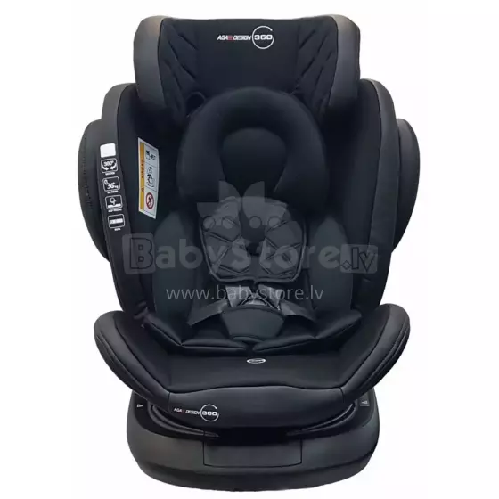 Aga Design Design 360º Art.20517 Black Autosēdeklītis 0-36 kg