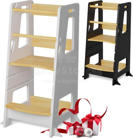 Wooden Learning Tower Art.224030 White koka bērnu kāpslītis/pakapiens [kāpslis]