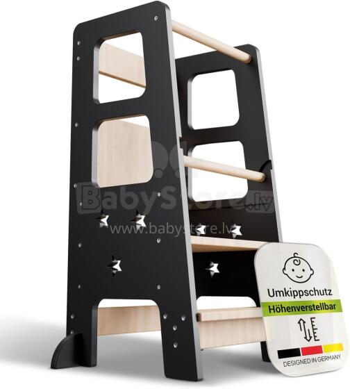 Wooden Learning Tower Art.224032 Black Деревянный кухонный табурет/ступенька для малышей
