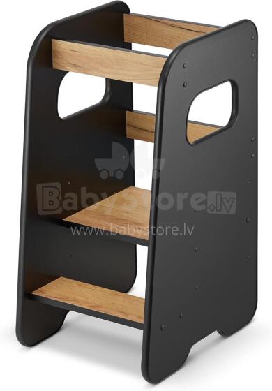Wooden Learning Tower Art.224033 Black Деревянный кухонный табурет/ступенька для малышей