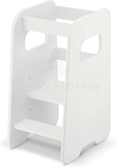 Wooden Learning Tower Art.224035 White koka bērnu kāpslītis/pakapiens [kāpslis]