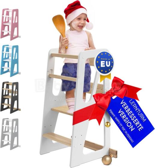 Wooden Learning Tower Art.224039 White  Деревянный кухонный табурет/ступенька для малышей