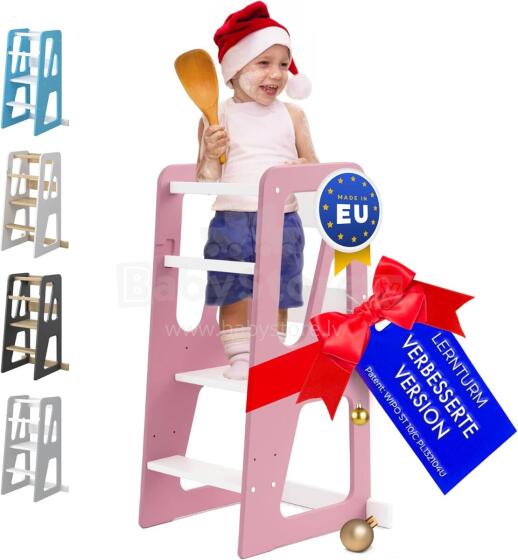 Wooden Learning Tower Art.224042 Pink koka bērnu kāpslītis/pakapiens [kāpslis]