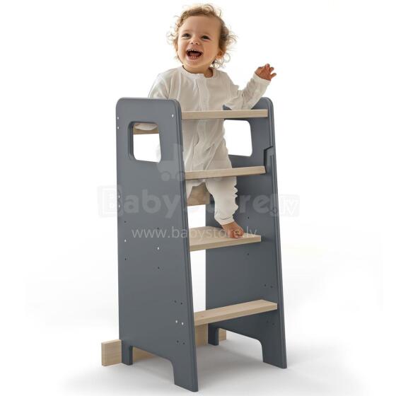 Wooden Learning Tower Art.224048 Grey Деревянный кухонный табурет/ступенька для малышей