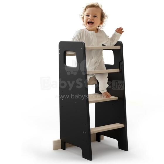 Wooden Learning Tower Art.224049 Black Деревянный кухонный табурет/ступенька для малышей