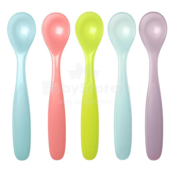 Badabulle Flexible Spoon Art.B005409  Mīkstā silikona karote (5 gab.)
