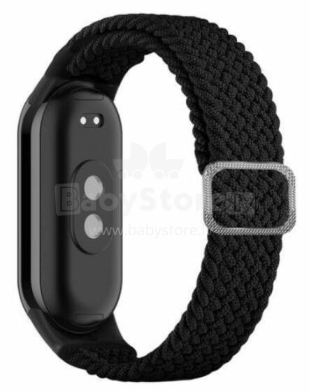 Браслет iLike Mi Band 8 Плетеный тканевый ремешок Черный