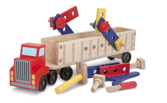 Melissa&Doug Big Truck Set Art.12758 Koka treilers ar instrumentiem
