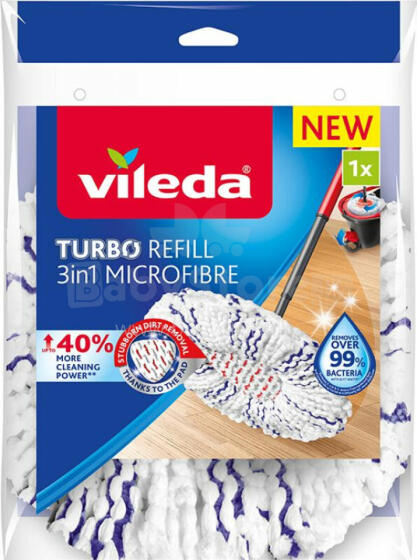 Vileda mikrošķiedras 3in1 Turbo rotācijas mopu oderējums