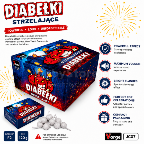 I-Toys Diabelki Art.225661 Firecrackers for creating bright sound effects