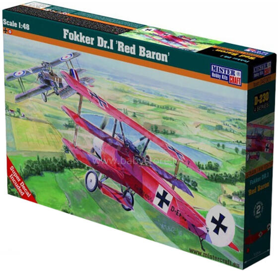 MODEL SAMOLOT FOKKER DR.I RED BARON 1:48