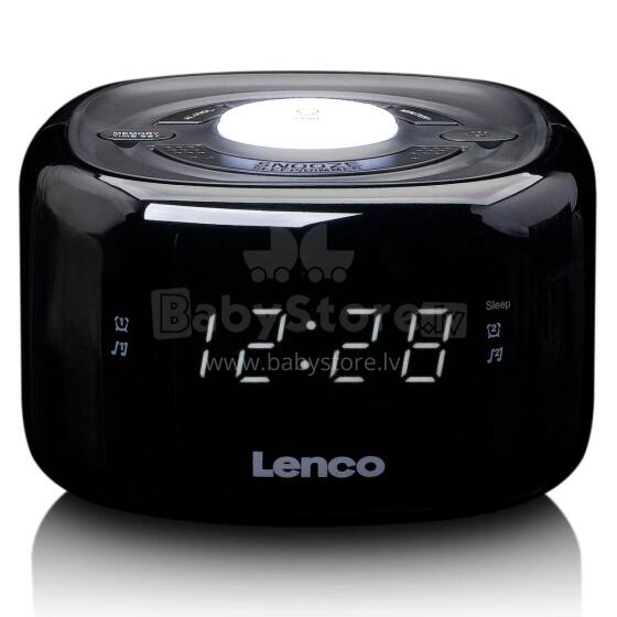 Jaunums! Lenco radio pulkstenis, ar nakts gaismu, balts