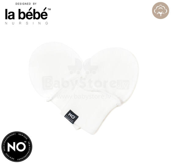 La Bebe™ NO Baby Mittens Art.225947 White Bērnu dūraiņi no mīkstas kokvilnas