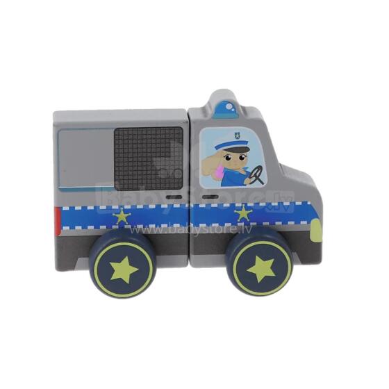Trefl Magnetic Vehicle Police Art.61814  Деревянная машинка Полиция