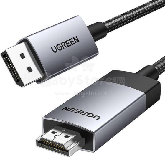 Ugreen DisplayPort — кабель HDMI 1 м, серый (15773)