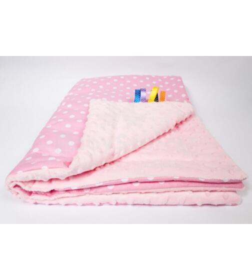 Sedziņa divpusēja MINKY Dots pink-pink 75х100 cm
