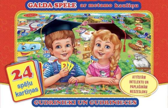 Kids Book Art.226556 Galda spēle - ar metamo kauliņu Gudrinieki un gudrinieces