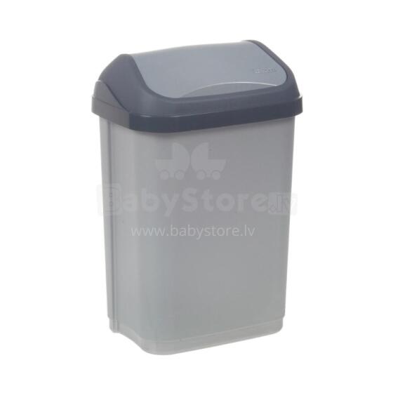 Atkritumu spainis ar grozāmu vāku 25L Swantje 33,5x25,5x53,5cm gaiša sudraba krāsā
