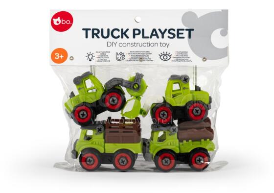Bo Truck Playset Art.226989 Saliec pats - konstruējama rotaļlieta Lauksaimniecības automašīnas