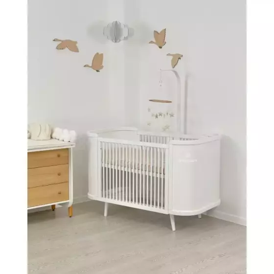 La Bebe™ Boho Slim 4 in 1 Art.9403500000slim White  Многофункциональная кроватка-трансформер 4 в 1