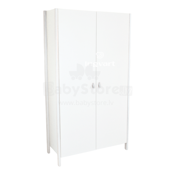 La Bebe™  Scandi Wardrobe Art.227070 White Divu durvju koka skapis