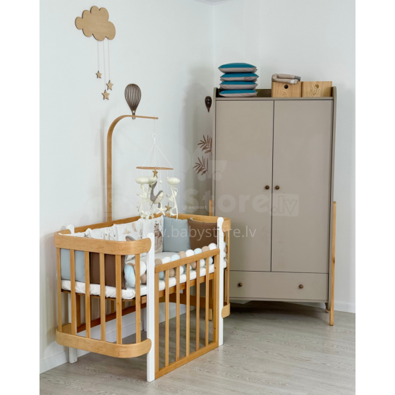 La Bebe™  Nika Wardrobe Art.227075 Cappucino Divu durvju koka skapis