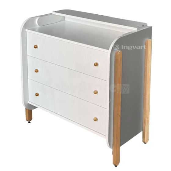 La Bebe™ Nika Art.227083 White./Natural комод с пеленальной поверхностью