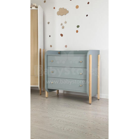 La Bebe™ Nika Art.227085 Eucatlyptus/Natural Kumode ar koka pārtināmu virsmu