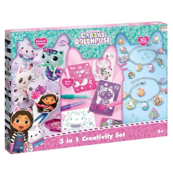 Totum Gabby's Dollhouse 3in1 loominguline komplekt
