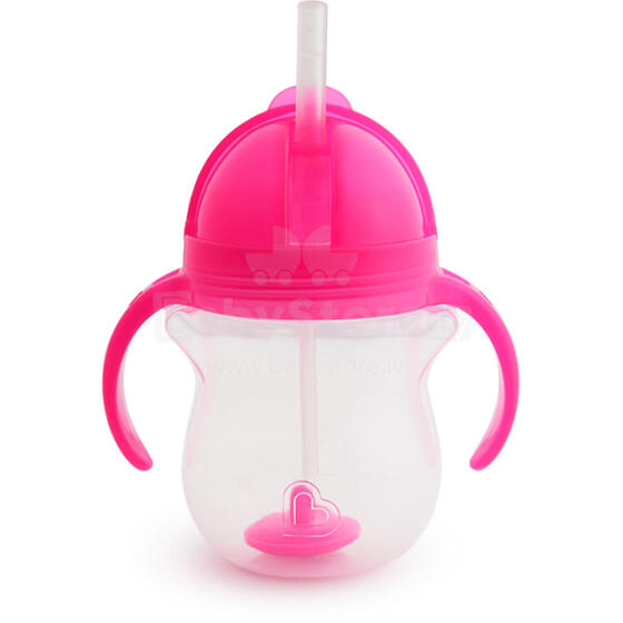 MUNCHKIN pudelīte ar salmiņu, 207ml, 6m+, pink, 01248202
