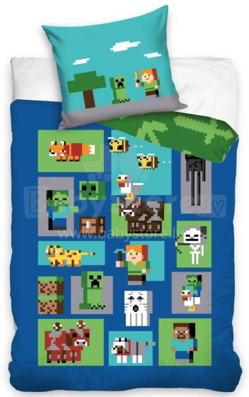 Carbotex  Bedding Set Minecraft Art.MC002-13  Хлопковое постельное белье  140x200см
