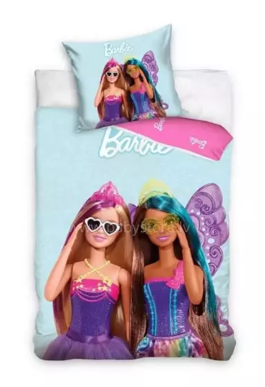 Carbotex Bedding Set Barbie Art.BARB221030-13 Kokvilnas gūltas veļas komplekts 140x200