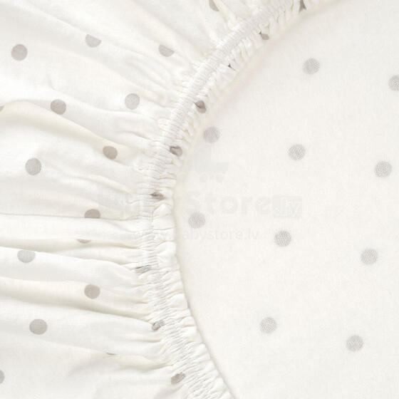La Bebe™ I-Soft Sheet Art.504.576.00 White Dots  Palags ar gumiju 120x60cm