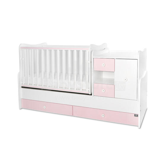 Lorelli MiniMax Art.10150500038A Pink Детская кровать-трансформер с комодом