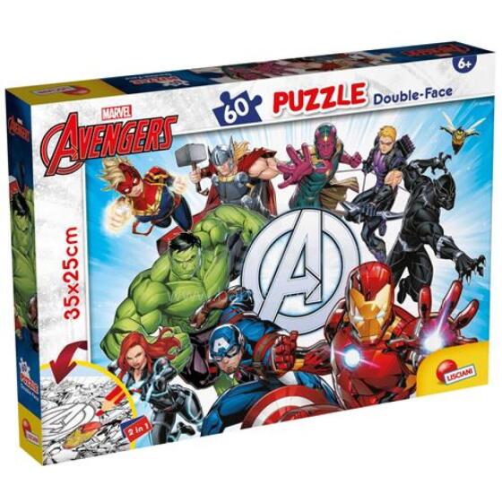 Lisciani Giochi Avengers Art.228319 Divpusēja puzle-krāsojamā grāmata 60gb.
