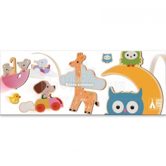 Illustrated wooden mobiles - Baby animals