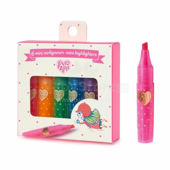 6 mini highlighters - Neon