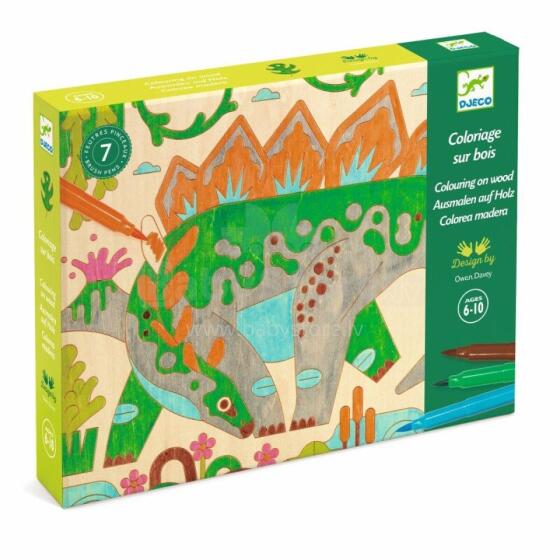 Drawing and colouring - Colouring on wood - Dino world