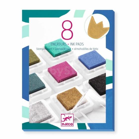 Colours - 8 ink pads and 1 cleaner - Chic (for stamps)