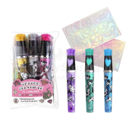 Tattoo Studio - Gel Pens - Glitter (3 pcs., 2 designs)