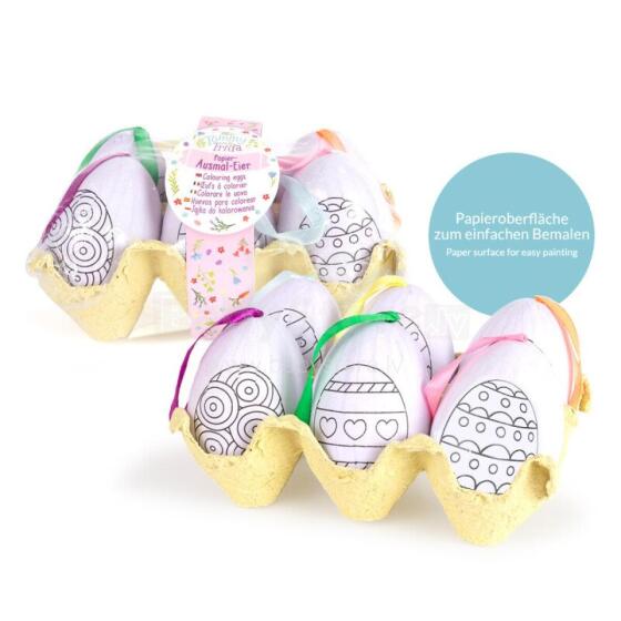 Tommy&Frida - Colouring Eggs to Hang in Cardboard Box (6 pcs.)
