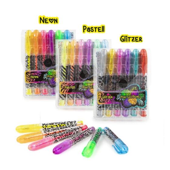 Animal Nightlife - mini gel pens in a six-unit case, 3 versions