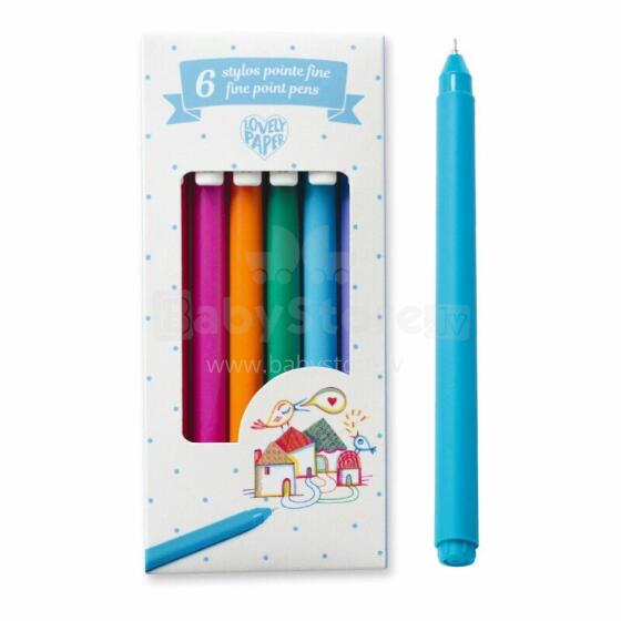 6 gel pens - fine point (0,7 mm)